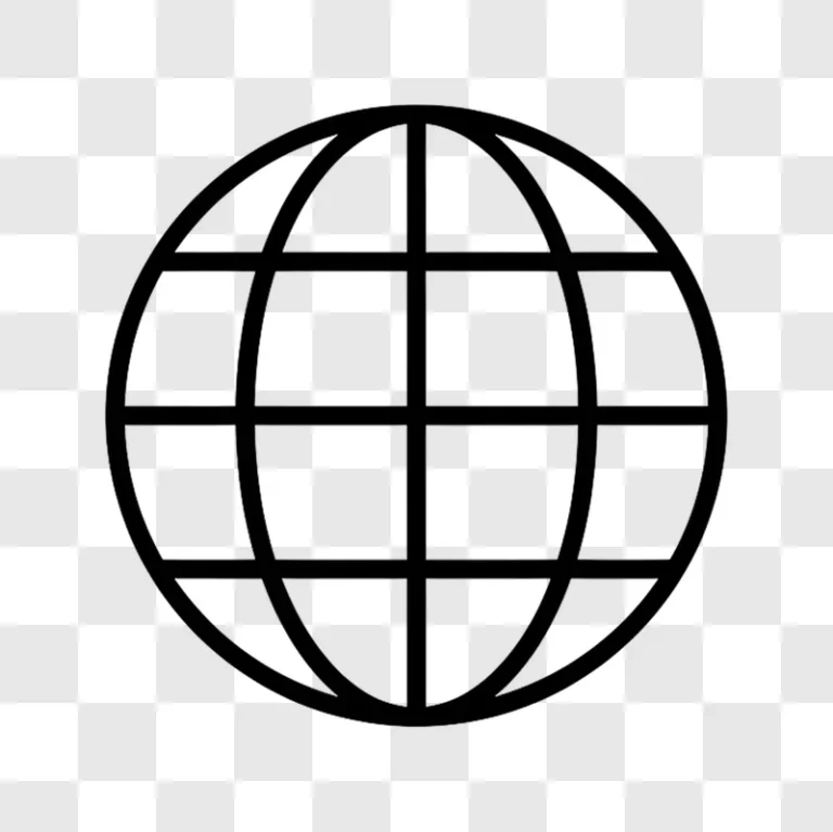 simple globe icon representing global connectivity and internet edited