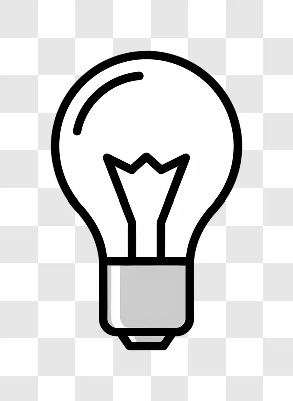 simple line art illustration of a light bulb edited