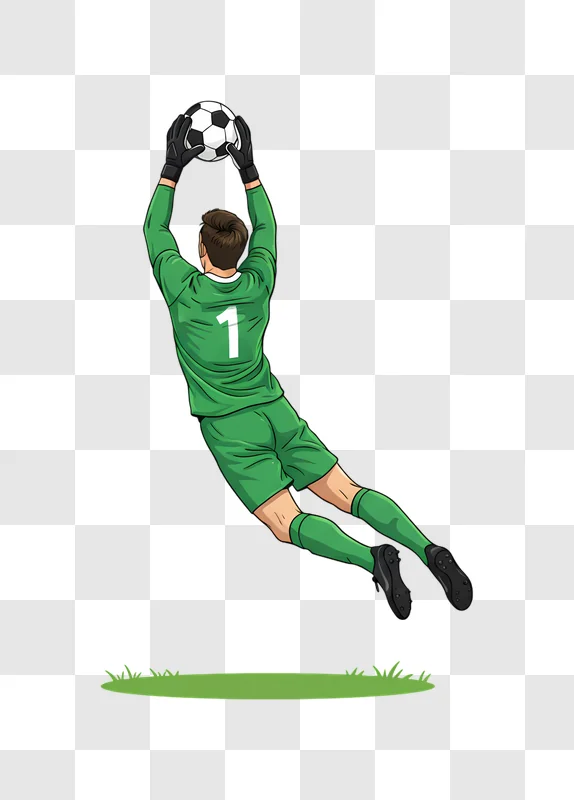 soccer goalkeeper catching ball in mid air edited
