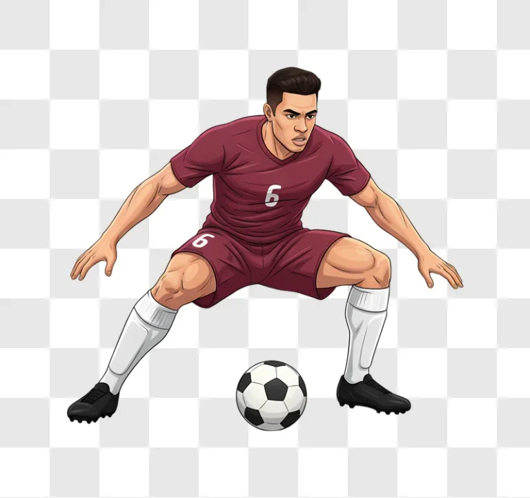 soccer player dribbling ball focused intense action edited