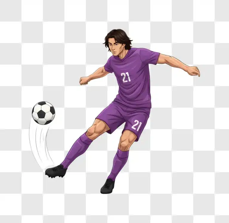 soccer player kicking ball action shot no 21 edited