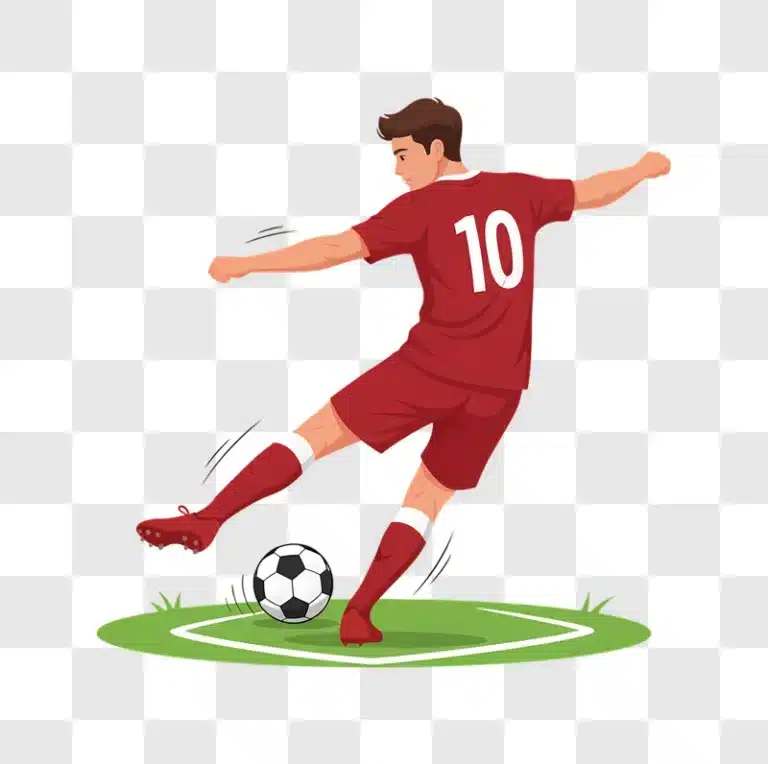 soccer player kicking ball on green field no 10 edited