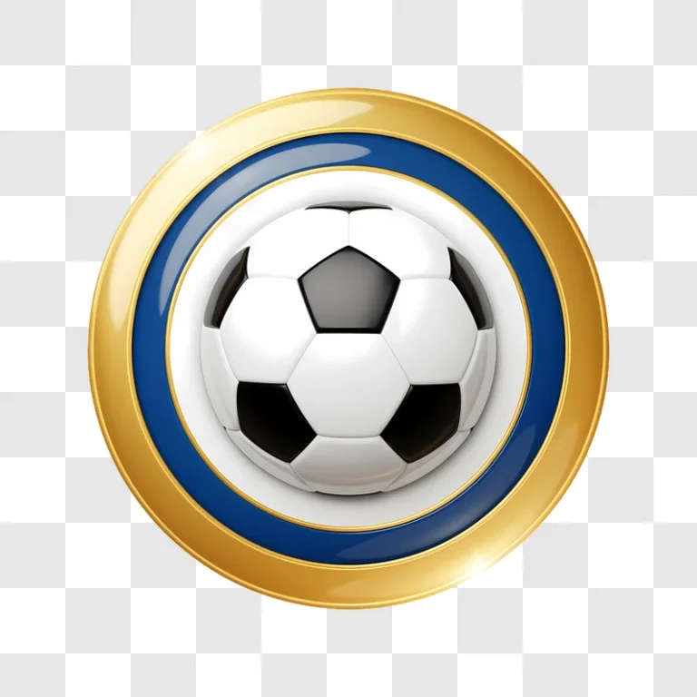soccer ball emblem with blue and gold rings edited