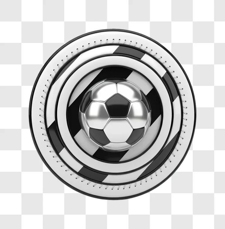 soccer ball emblem with concentric circles and stripes edited