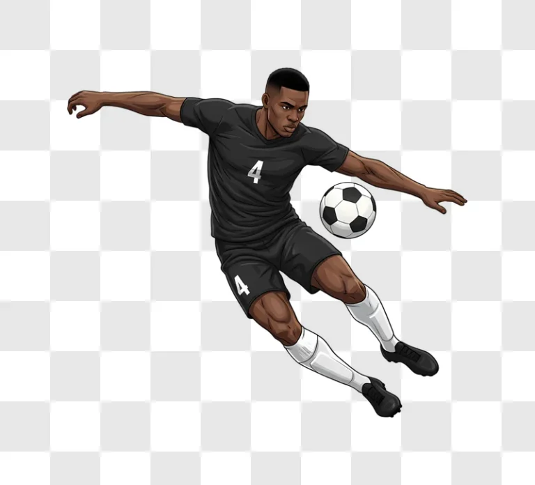 soccer player kicking ball in action edited