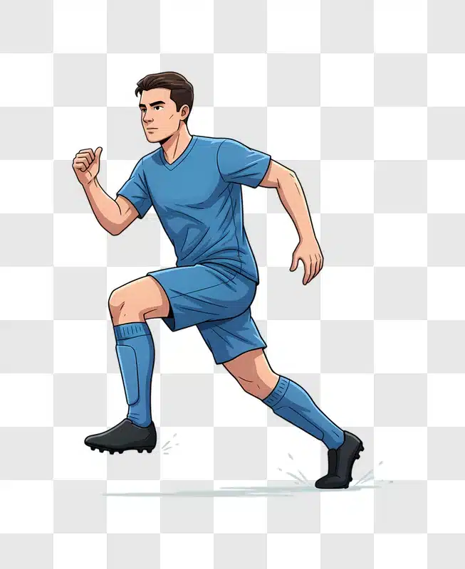 soccer player running on field during a match edited