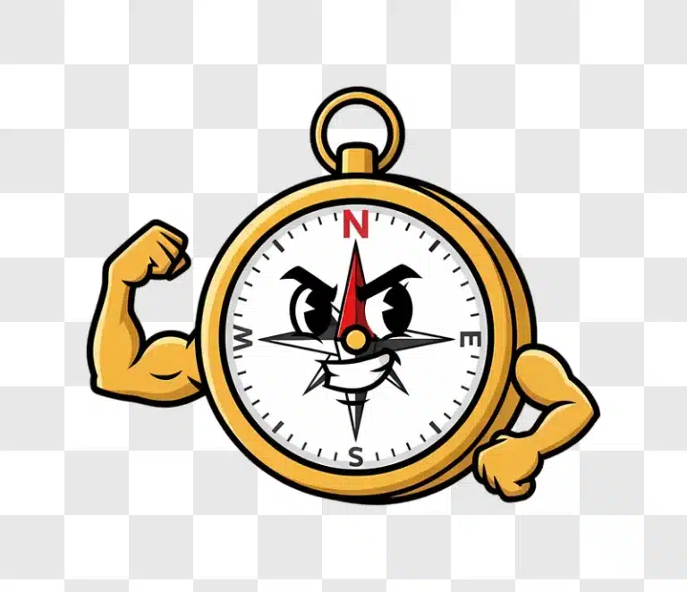 strong compass character with muscular arms edited