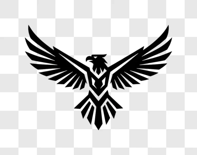 stylized black eagle emblem with wings spread wide edited