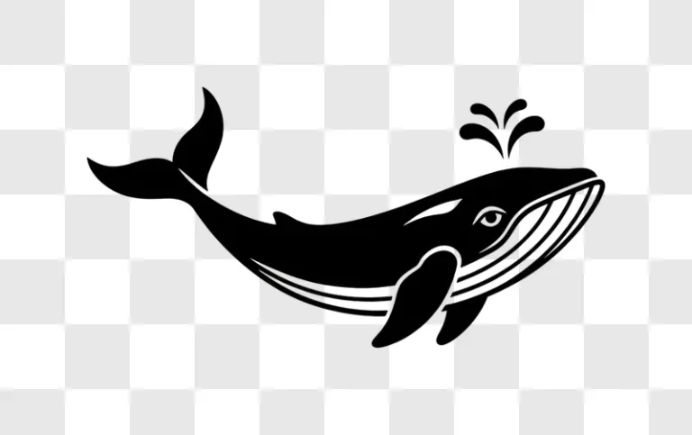 stylized black silhouette of a whale spouting water edited