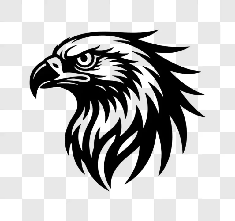stylized eagle head silhouette graphic design edited