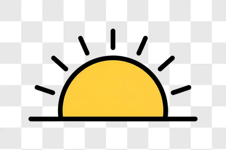 sunrise icon graphic illustration with sun rays edited