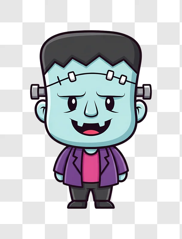 the frankenstein monster cartoon character is laughing edited