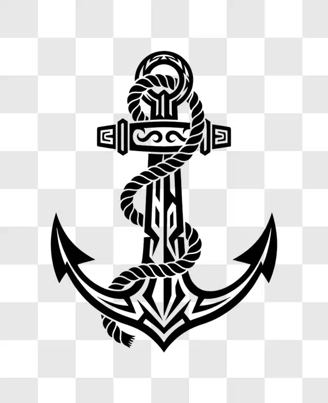 tribal anchor tattoo design with rope edited
