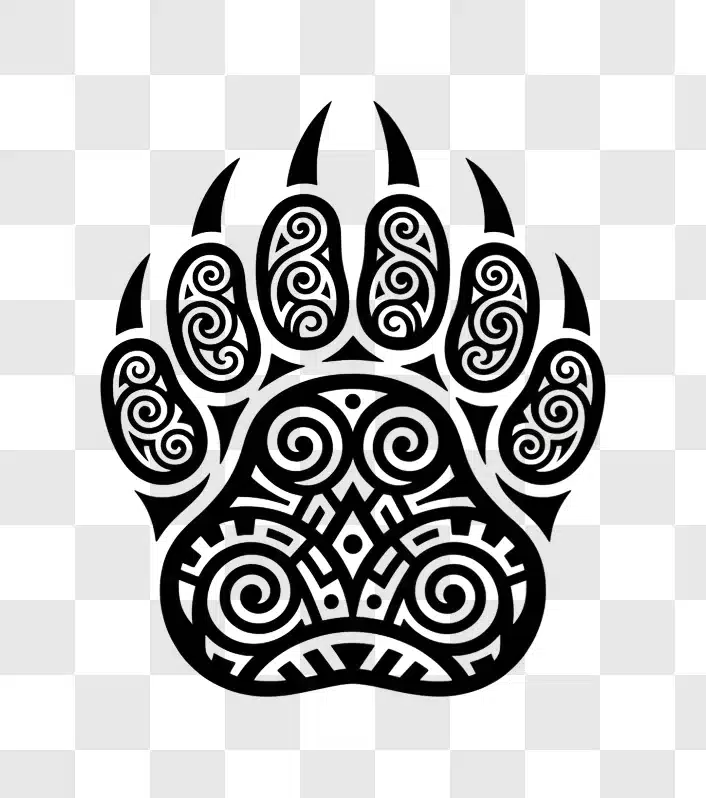 tribal bear paw print tattoo design edited