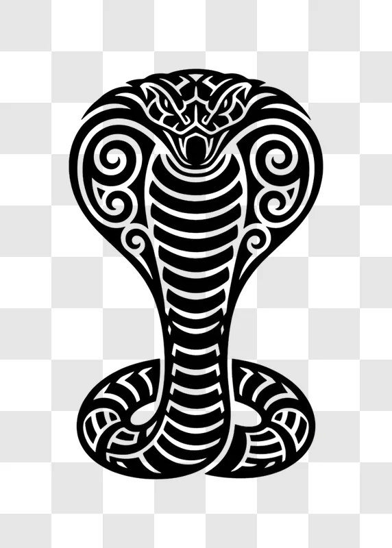 tribal cobra snake head tattoo design edited