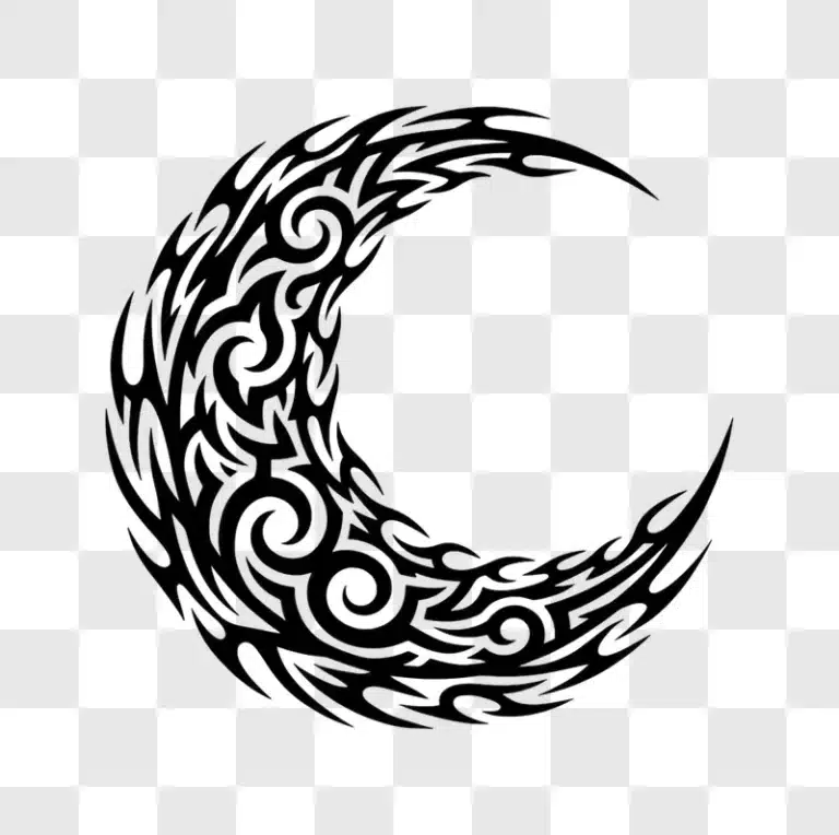 tribal crescent moon tattoo design edited