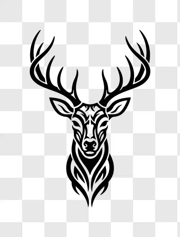 tribal deer head tattoo design vector art edited