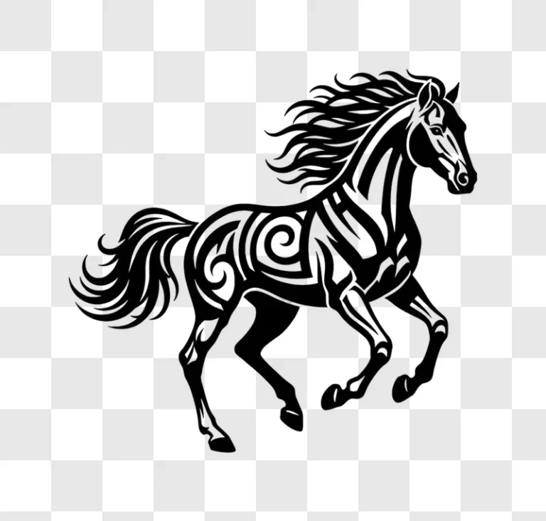 tribal horse silhouette vector art edited