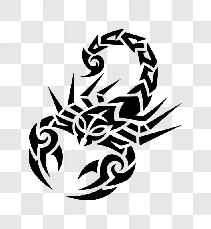 tribal scorpion tattoo design black and white edited
