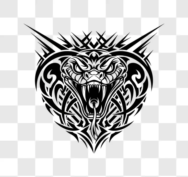 tribal snake head tattoo design edited