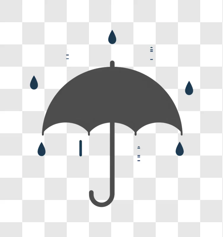 umbrella protecting from rain drops symbol edited
