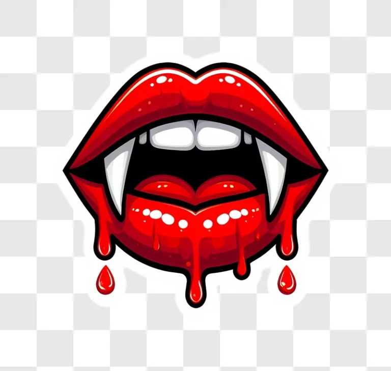 vampire lips dripping blood halloween horror edited