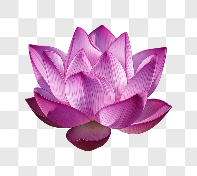 vibrant pink lotus flower isolated edited