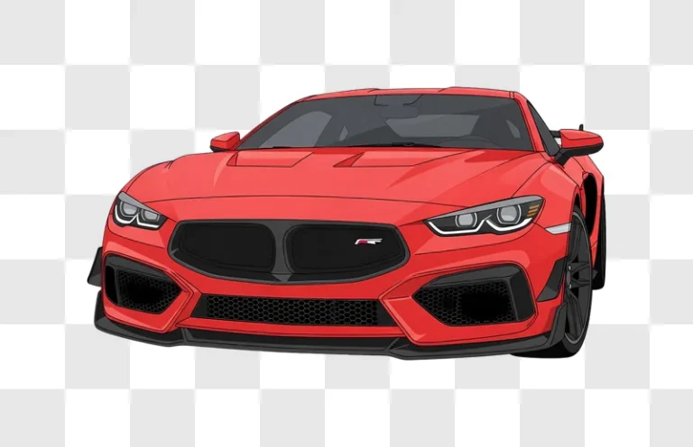 vibrant red sports car isolated vector art edited
