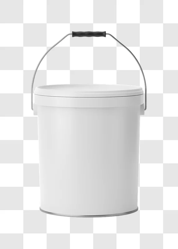 white metal bucket with handle edited
