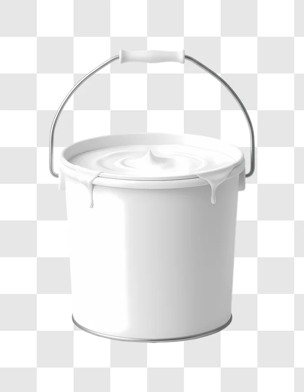 white bucket with a lid and handle edited