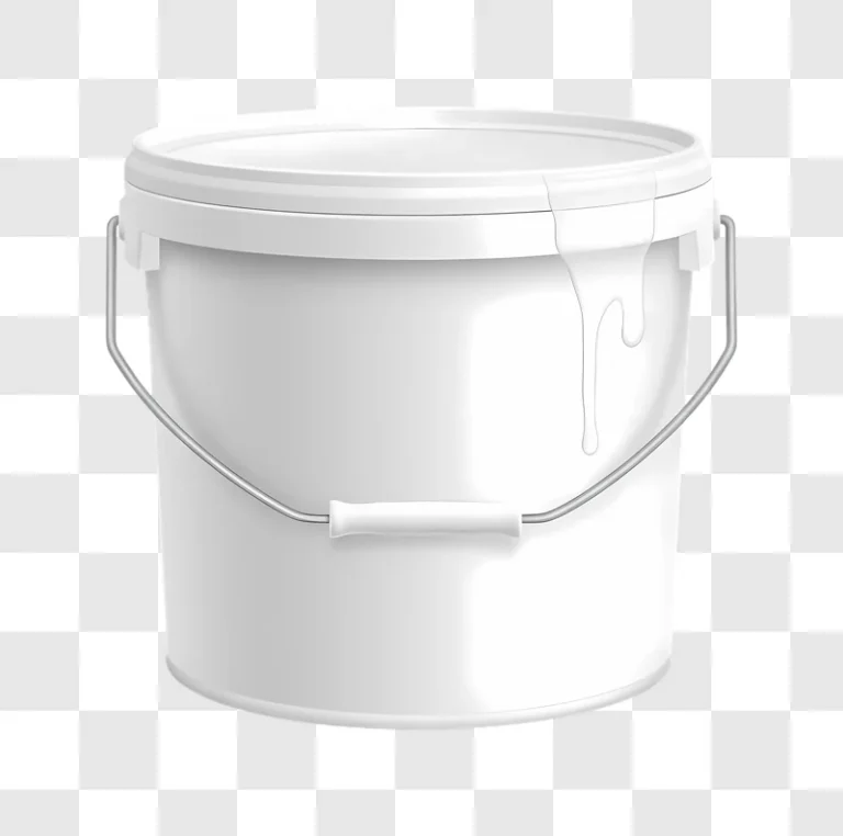 white paint bucket with handle and lid edited