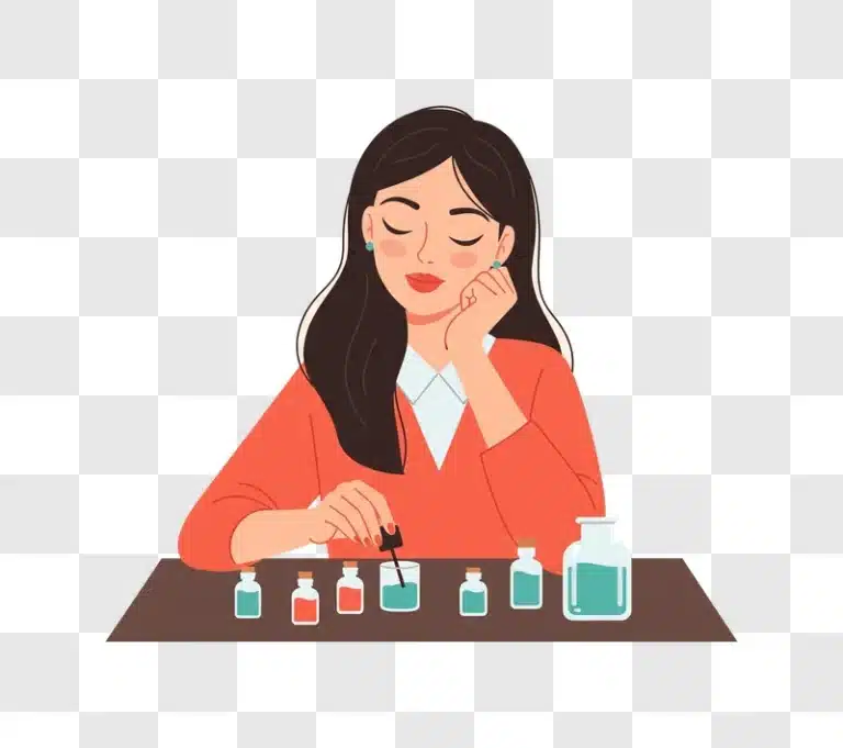 woman applying nail polish with care and focus edited