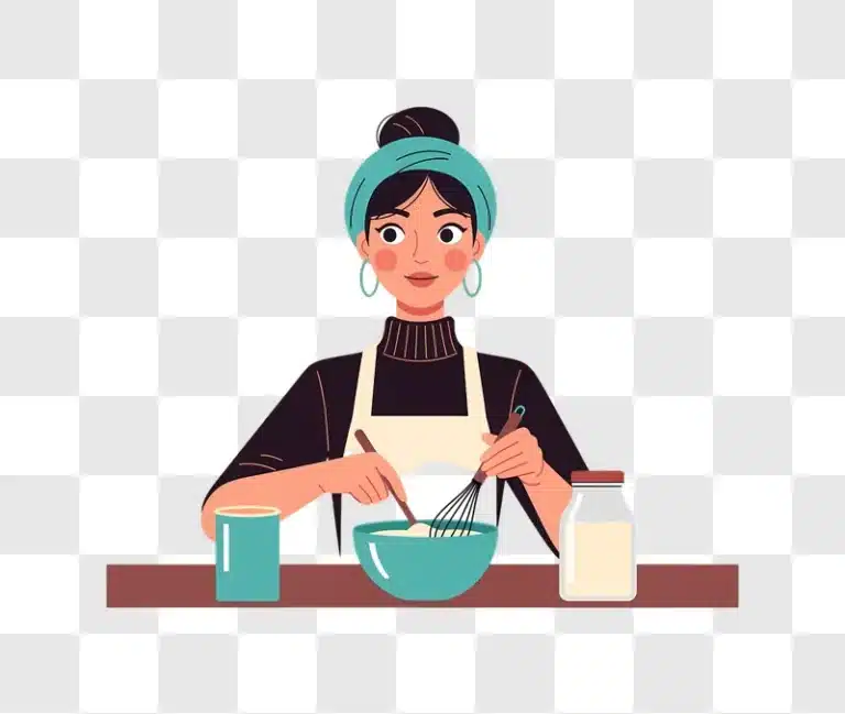 woman preparing food in the kitchen with ingredients edited