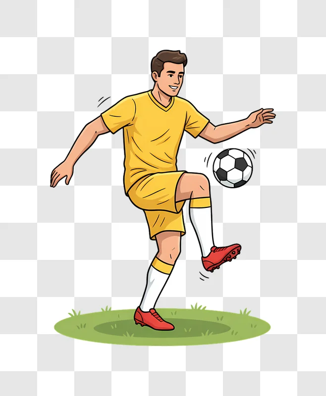 young man playing soccer with ball edited