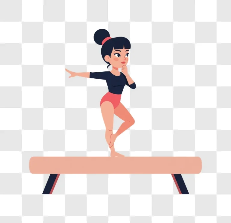 young girl performing gymnastics on a balance beam edited