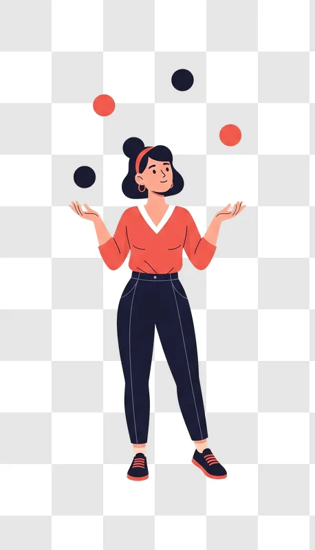 young woman juggling balls in the air edited
