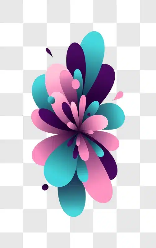 abstract colorful floral burst on black background edited