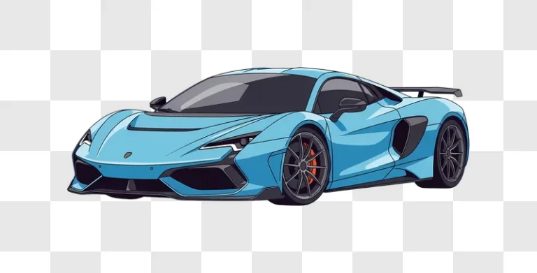 aqua blue modern supercar illustration edited