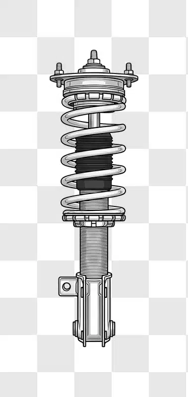 automotive coilover shock absorber illustration edited