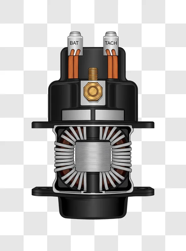 automotive ignition coil cross section diagram edited