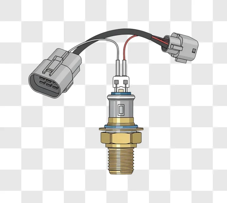 automotive oxygen sensor illustration with connectors edited