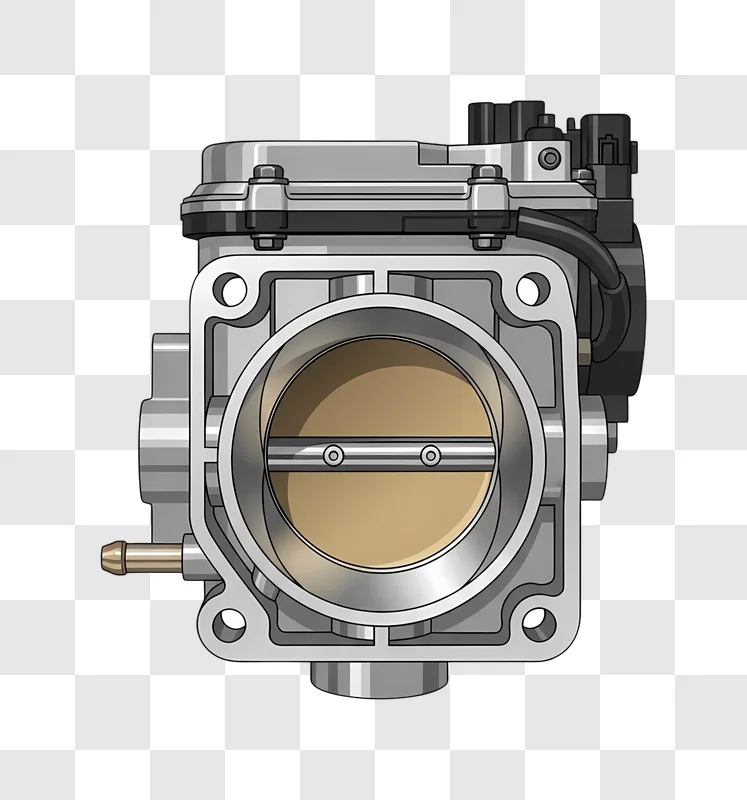 automotive throttle body illustration on plain background edited