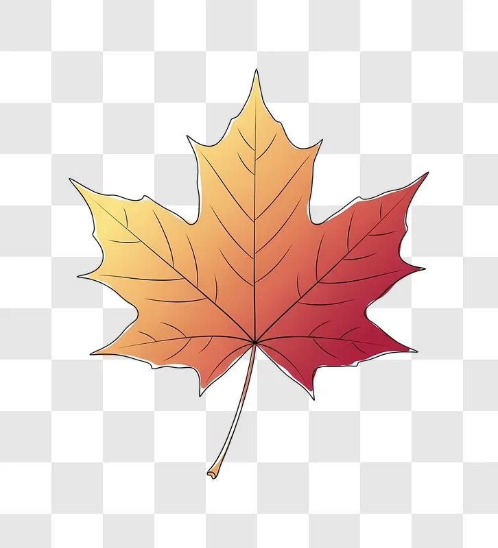 autumn maple leaf with gradient colors edited