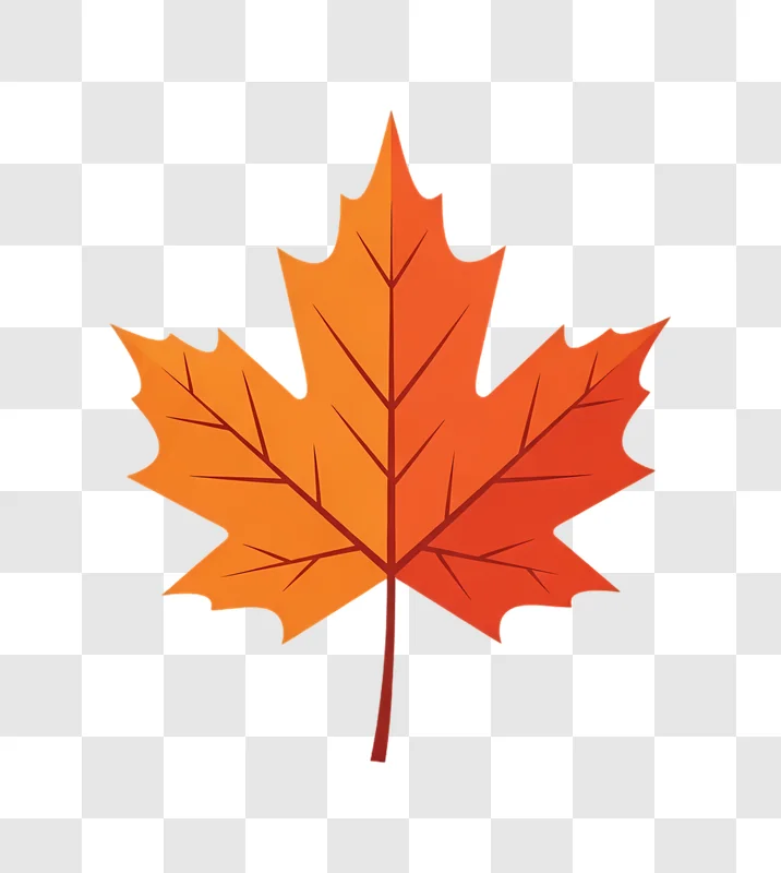 autumn maple leaf with orange red gradient edited