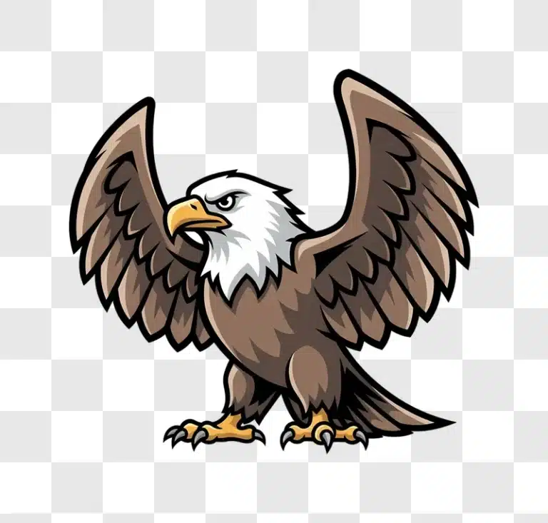 bald eagle mascot with wings spread edited