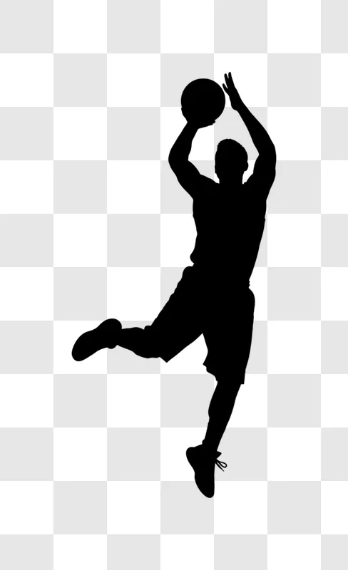 basketball player slam dunk silhouette edited