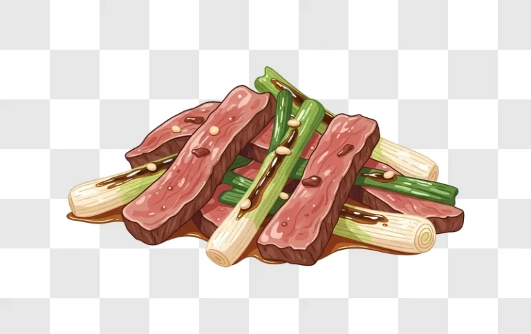 beef steaks with scallions and sauce edited