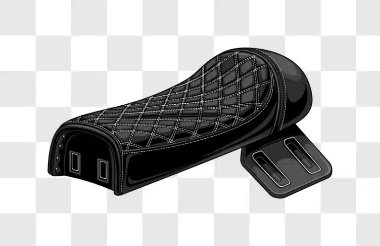 black quilted motorcycle seat vector illustration edited