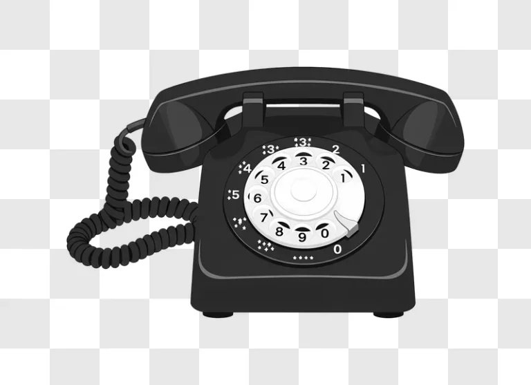 black rotary phone with white dial edited