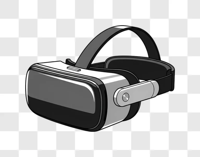 black and white vr headset illustration edited